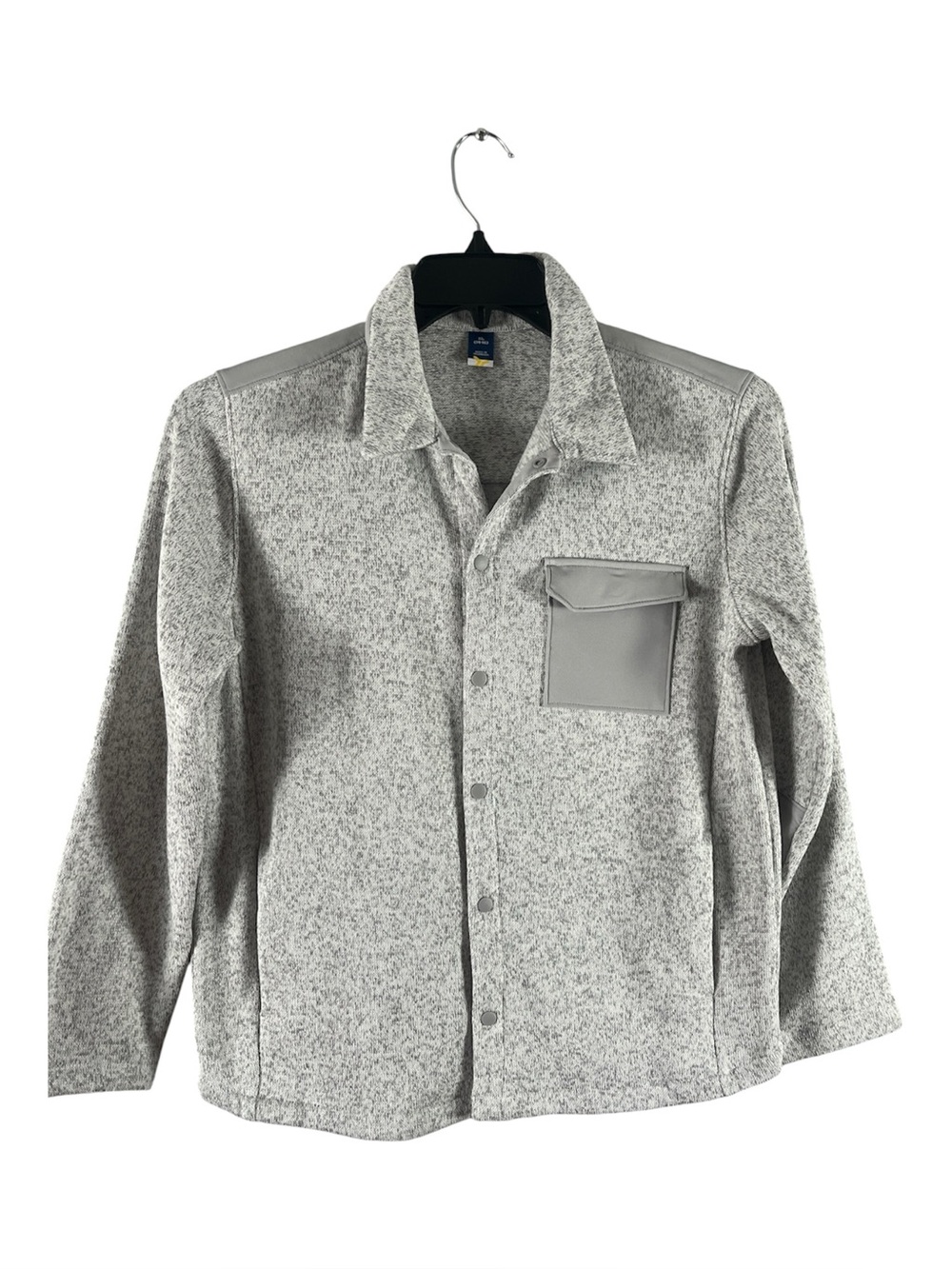 Old Navy Boys XL (14-16) Heather Gray Fleece Shirt Jacket Shacket Like New